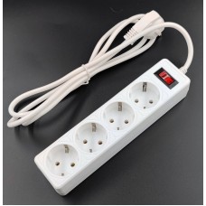 SP4W-530 GARDA. Сетевой фильтр 4 розетки,3м, белый. 5bites