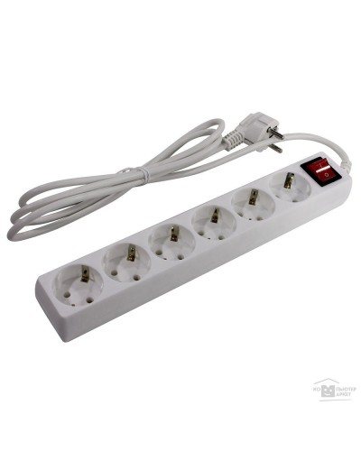 SP6W-230. Сетевой фильтр 6 розеток, 3м, белый. 5bites в Бердске