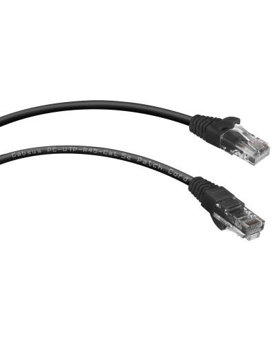 PC-UTP-RJ45-Cat.5e-0.15m-BK (8990c), чёрный. Патч-корд медный. CABEUS в Бердске