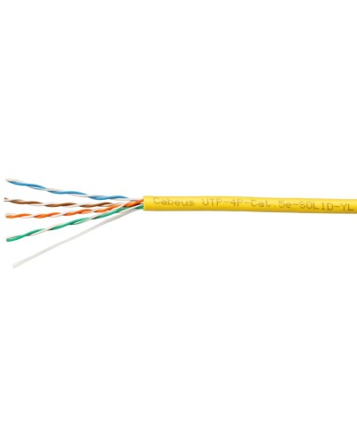 UTP-4P-Cat.5e-SOLID-YL-100 (7251c-5). Кабель «витая пара» (LAN) для структурированных систем связи. CABEUS в Бердске