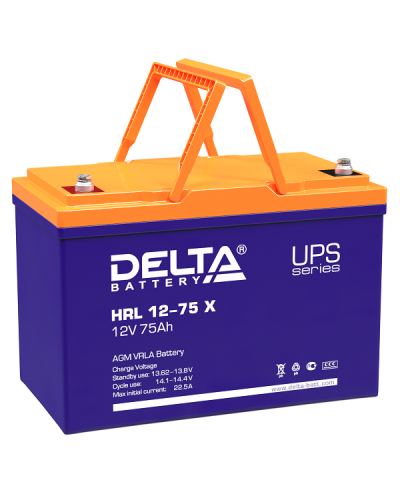 Delta HRL 12-75 X. Аккумулятор герметичный свинцово-кислотный. Delta в Бердске