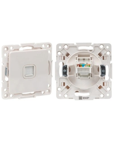 Стокгольм Механизм Розетки RJ-45 1-местной (EYK01-035-10). Механизм Розетки RJ-45 1-местной. EKF в Бердске