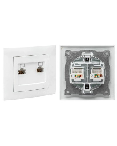 Валенсия розетка комп RJ-45 2-местная (EWK02-035-10). Розетка комп RJ-45 2-местная. EKF в Бердске