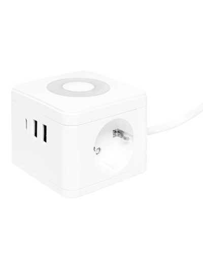 Удлинитель Куб 2 гнезда 2USB 2,4А+Type C + Ночник 1,3 метра 1мм2. Удлинитель Куб. EKF в Бердске