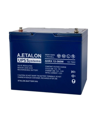 A.ETALON AHRX 12-360W (75). Аккумулятор герметичный свинцово-кислотный. ETALON в Бердске
