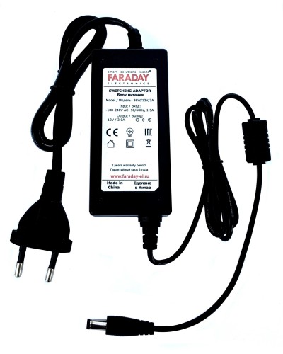 36W/12V/3A. Импульсный блок питания в пластиковом корпусе. FARADAY в Бердске