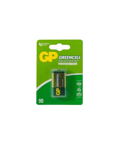 GP GreenCell 9V Крона (GP 1604GLF-2CR1), БЛИСТЕР. Солевая батарейка. GP Batteries в Бердске