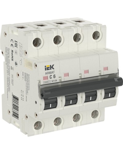 M10N 4P C 6А 10кА ARMAT (AR-M10N-4-C006). Автоматический выключатель. IEK в Бердске