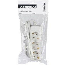 У03 3 места, 5м GENERICA (WYP10-10-03-05-Z-G). Удлинитель 3 места 2P+PE, 3х1 кв.мм, 10А, 250В. IEK