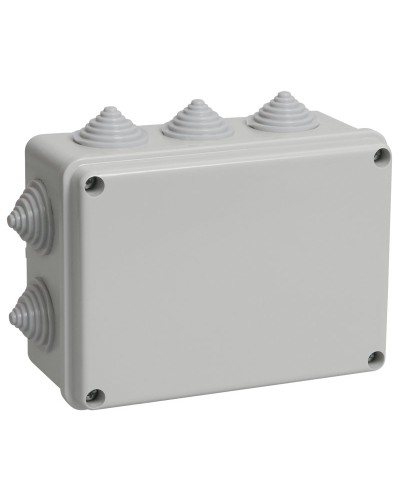 Коробка распаячная КМ41241 150х110х70 открытой проводки IP44 10 гермовводов серая (UKO10-150-110-070-K41-44). Коробка распаячная безгалогенная (HF). IEK в Бердске