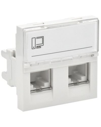 Розетка RJ45 кат.5E PRIMER РКИ-22-00-П-5 белый IEK (PR-KK40D-RI-0-2-2C5EU-K01). Розетка RJ-45. IEK в Бердске