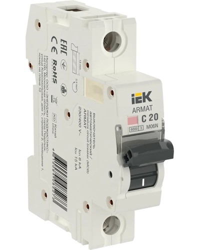 M06N 1P C 20А 6кА ARMAT (AR-M06N-1-C020). Автоматический выключатель. IEK в Бердске