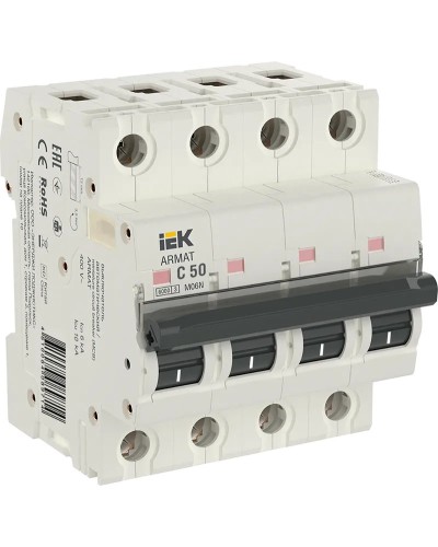 M06N 4P C 50А 6кА ARMAT (AR-M06N-4-C050). Автоматический выключатель. IEK в Бердске