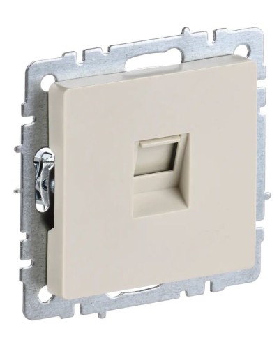 Розетка RJ45 РК10-БрКр кат.5E бежевый BRITE (BR-K10-1-K10). Розетка компьютерная. IEK в Бердске