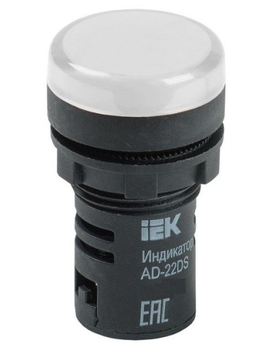 Лампа AD22DS (LED) матрица D22 мм 24В AC/DC белый (BLS10-ADDS-024-K01). Светосигнальный индикатор. IEK в Бердске