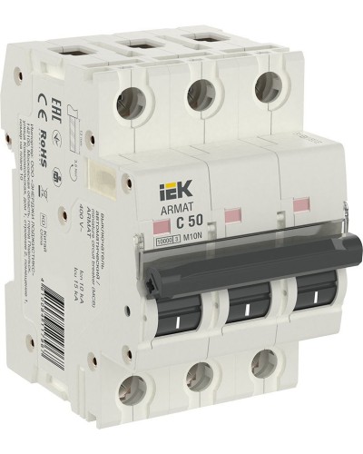 M10N 3P C 50А 10кА ARMAT (AR-M10N-3-C050). Автоматический выключатель. IEK в Бердске