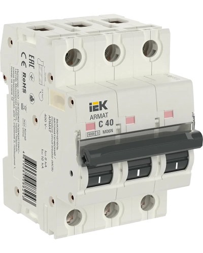 M06N 3P C 40А 6кА ARMAT (AR-M06N-3-C040). Автоматический выключатель. IEK в Бердске
