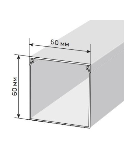 Короб 60х60 ЭЛЕКОР (CKK10-060-060-1-K01). Кабель-канал с двойным замком. IEK в Бердске