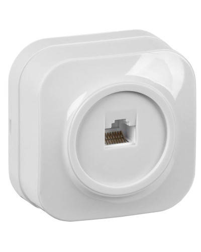 Розетка RJ45 кат.5E о/у РК10-ХБ белый IEK GLORY (EKH10-K01). Розетка компьютерная. IEK в Бердске