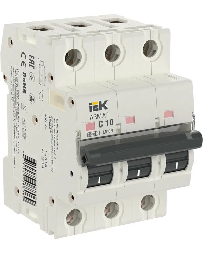 M06N 3P C 10А 6кА ARMAT (AR-M06N-3-C010). Автоматический выключатель. IEK в Бердске