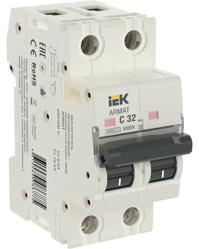 M06N 2P C 32А 6кА ARMAT (AR-M06N-2-C032). Автоматический выключатель. IEK в Бердске