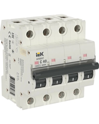 M06N 4P C 40А 6кА ARMAT (AR-M06N-4-C040). Автоматический выключатель. IEK в Бердске