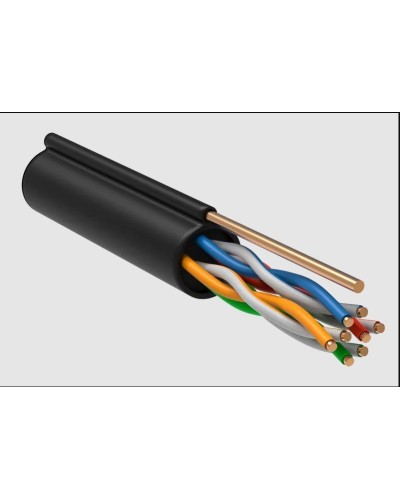 GENERICA U/UTP 5E 24AWG 4PR LDPE трос черный (BC3-C5E04-159-305-R-G). Кабель «витая пара» (LAN) для структурированных систем связи. IEK в Бердске