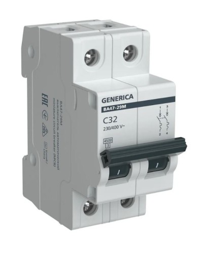 GENERICA ВА47-29М 2P C 32А 4,5кА (MVA21-2-032-C-G). Автоматический выключатель. IEK в Бердске