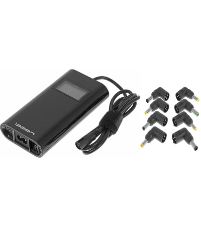 Блок питания Ippon D90U автоматический 90W 15V-19.5V 8-connectors 4.5A 1xUSB 2.1A, LCD индикатор (654527). Блок питания. Ippon в Бердске