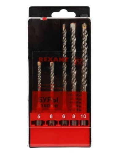 Набор буров, бетон 5-6х110, 6-8-10х160 мм, 5 шт, SDS PLUS Kranz (KR-91-0406): Аксессуар для электроинструмента в Бердске