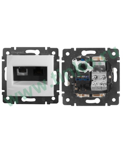 Розетка Valena 2xRJ11+RJ45 Cat.6, белый (770080). Розетка. LegranD в Бердске
