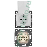 Розетка Valena 2К+З с заземлением, с откидной крышкой, белый (774422). Розетка. LegranD