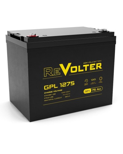 Revolter GPL 1275. Аккумулятор автомобильный герметичный свинцово-кислотный. Revolter в Бердске