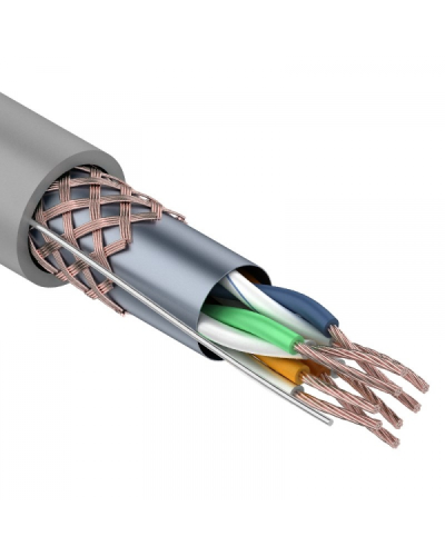 SF/UTP, CAT 5e, PVC, 4PR, 24AWG, INDOOR, STRANDED, серый, 305м, REXANT (01-0343). Кабель «витая пара» (LAN) для структурированных систем связи. Rexant в Бердске
