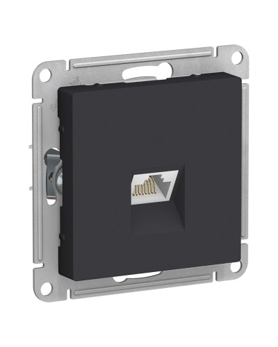 AtlasDesign розетка RJ45, кат. 5Е, 1-местная, скрытой установки, механизм, карбон (ATN001083). Розетка компьютерная. Systeme Electric в Бердске