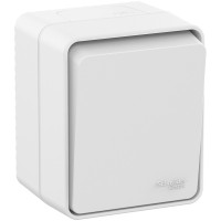 AtlasDesign PROFI54 выключатель 1-клавишный, открытой установки, белый (ATN540111). Выключатель. Systeme Electric