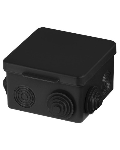 Распаячная коробка ОП 80х80х50мм, крышка, IP54, 7вх., черная TDM (SQ1401-0912). Распаячная коробка ОП. TDM ЕLECTRIC в Бердске