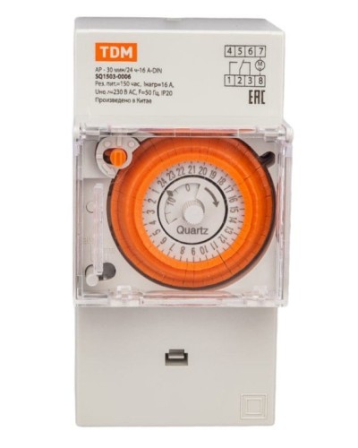 АР-30мин/24ч-16А-DIN (3 модуля) TDM (SQ1503-0006). Аналоговое суточное реле. TDM ЕLECTRIC в Бердске