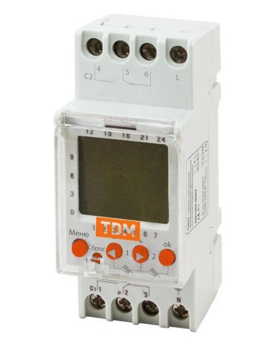 ТЭ822-2кан-1мин/7дн-44on/off-2х16А-DIN TDM (SQ1503-0003). Таймер электронный. TDM ЕLECTRIC в Бердске