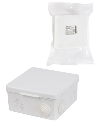 Коробка ОП 100х100х55мм, крышка, IP54, 8вх., белая (SQ1401-0923). Распаячная коробка. TDM ЕLECTRIC в Бердске