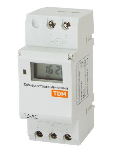 ТЭ-АС-1мин/24ч-8on/off-16А-DIN (астрономический) TDM (SQ1503-0023). Таймер электронный. TDM ЕLECTRIC в Бердске
