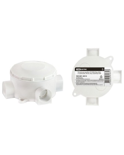 Распаячная коробка ОП D80х35мм, IP42, 3-х рожковая, белая TDM (SQ1401-4014). Распаячная коробка ОП. TDM ЕLECTRIC в Бердске