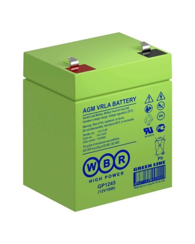 WBR GP1245 (12V16W). Аккумулятор герметичный свинцово-кислотный. WBR в Бердске
