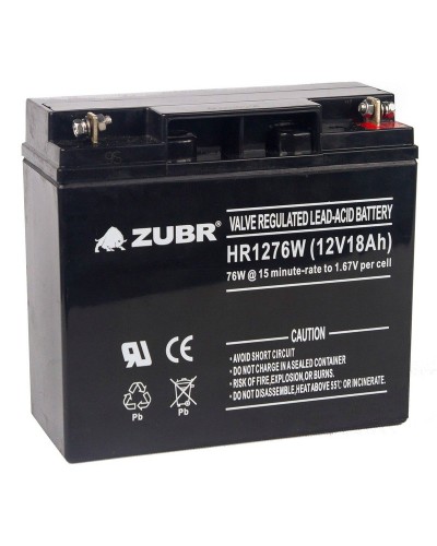 ZUBR HR 1276W (12V, 18Ah). Аккумулятор герметичный свинцово-кислотный. ZUBR в Бердске