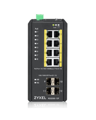 RGS200-12P-ZZ0101F. Промышленный L2 PoE+ коммутатор. ZYXEL в Бердске