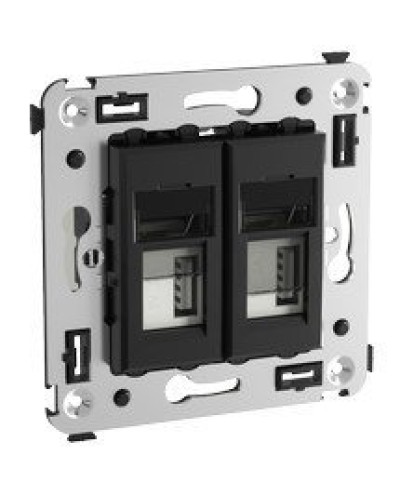Розетка USB в стену Avanti черный квадрат (4402543). Розетка USB. ДКС в Бердске