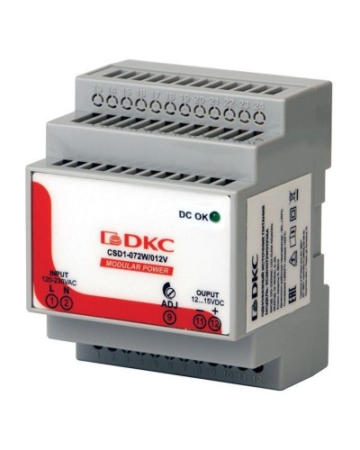 Источник питания однофазный 72Вт, 5А, 12В (XCSD1072W012VAA). Источник питания  MODULAR POWER однофазный. ДКС в Бердске