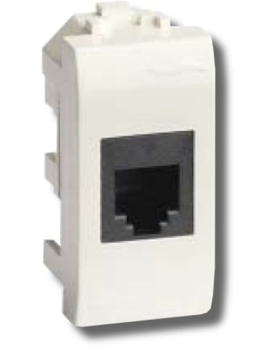 Розетка RJ-45 Brava 1 модуль белая (76457B): Розетка компьютерная экранированная с одним разъёмом в Бердске
