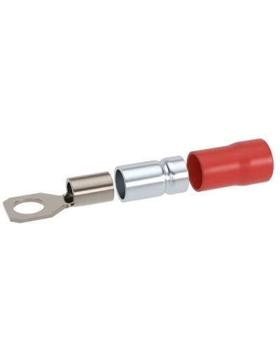 Наконечник НКИ 0,25-1,5 М4 (D4,3мм) с отверстием под винт (100 шт) (2A4P-DS-PVC). Наконечник с отверстием под винт и изолированным фланцем ПВХ, двойная гильза. ДКС в Бердске