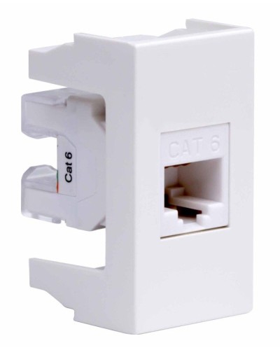 Розетка RJ-45 Viva 1 модуль кат.6A белая (45058). Розетка компьютерная экранированная с одним разъёмом. ДКС в Бердске
